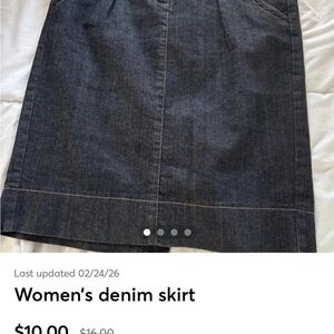 LOFT Dark Blue Denim Pencil Skirt